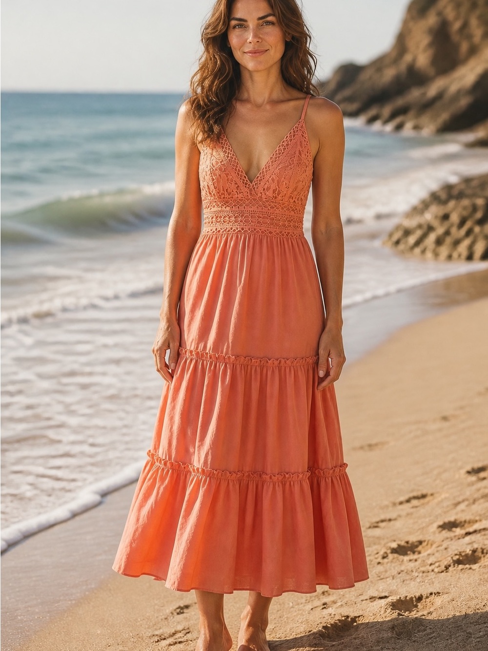 Backless Tie-Front Sundress in Dusty Rose